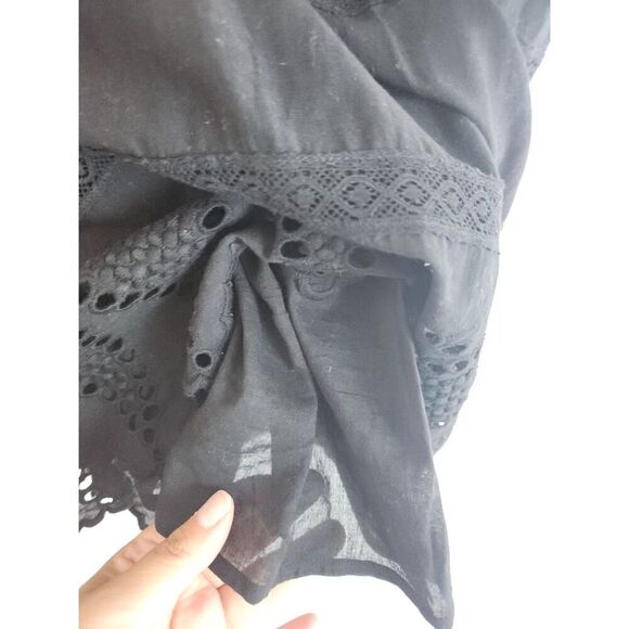 Ulla Johnson "Lupe" 100% Cotton Black Embroidery Open Eyelet Dress size 2 - Picture 6 of 8